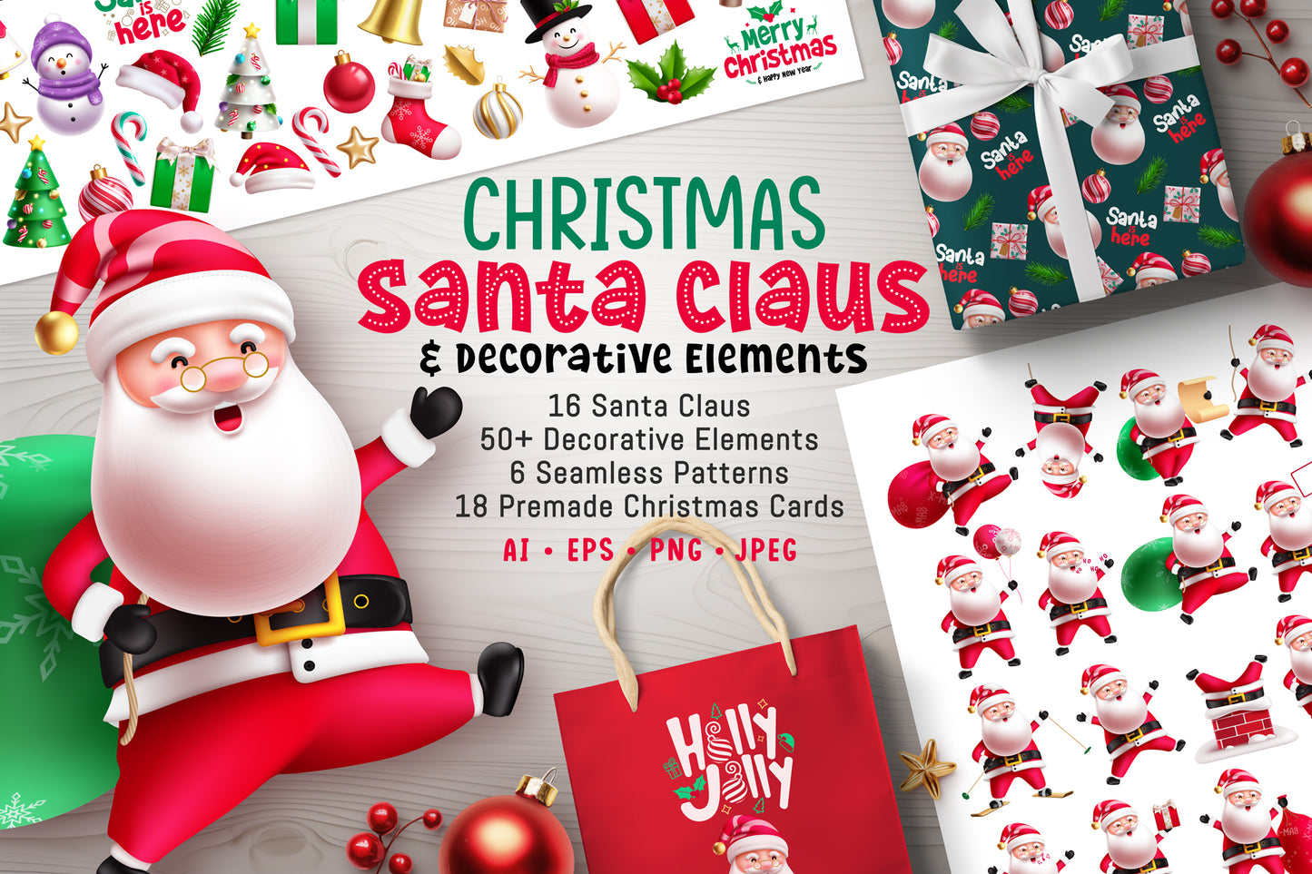 Cute Christmas Santa Claus Bundle