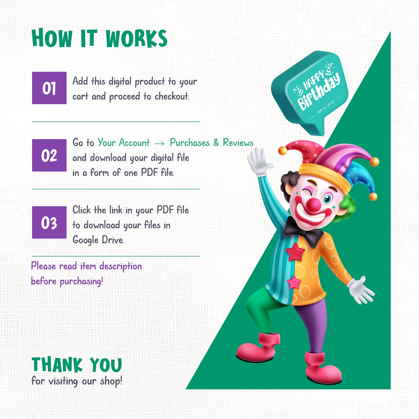 Birthday Clown Clipart PNG Bundle with Party Clown and Decors.