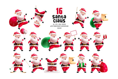 Cute Christmas Santa Claus Bundle