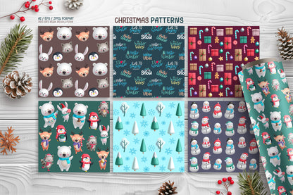 Winter Holiday Animals Illustration Bundle