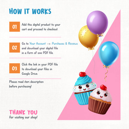Happy Birthday Clipart PNG Bundle with Gifts and Decors.